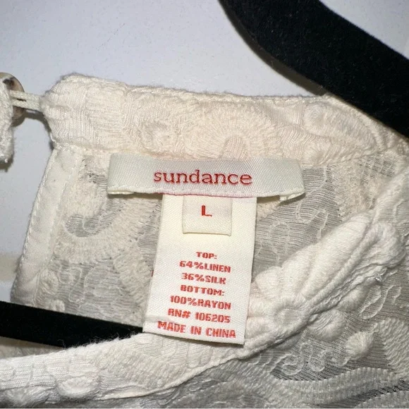 Sundance Cream Ruffled Blouse with Beautiful Lace Detsil - Picture 2 of 6